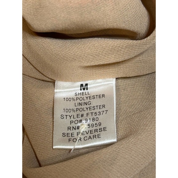 Fab’rik Women’s Beige Floral Crop Top Button Front Long Sleeve Size M - Picture 9 of 13